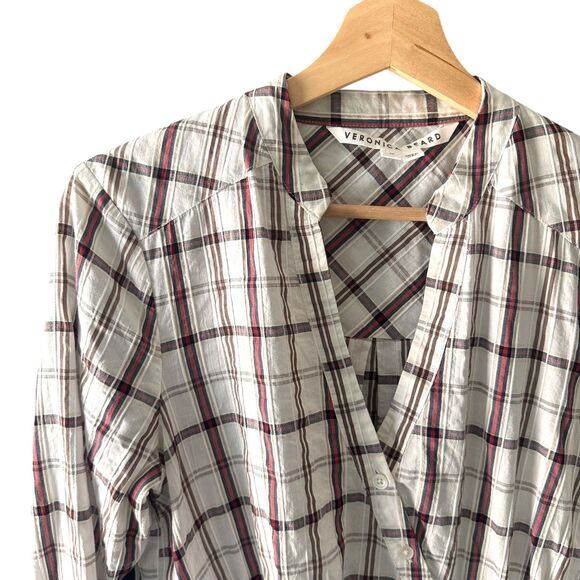 VERONICA BEARD Sherry Plaid Buttoned Mini Dress Medium - Picture 5 of 6